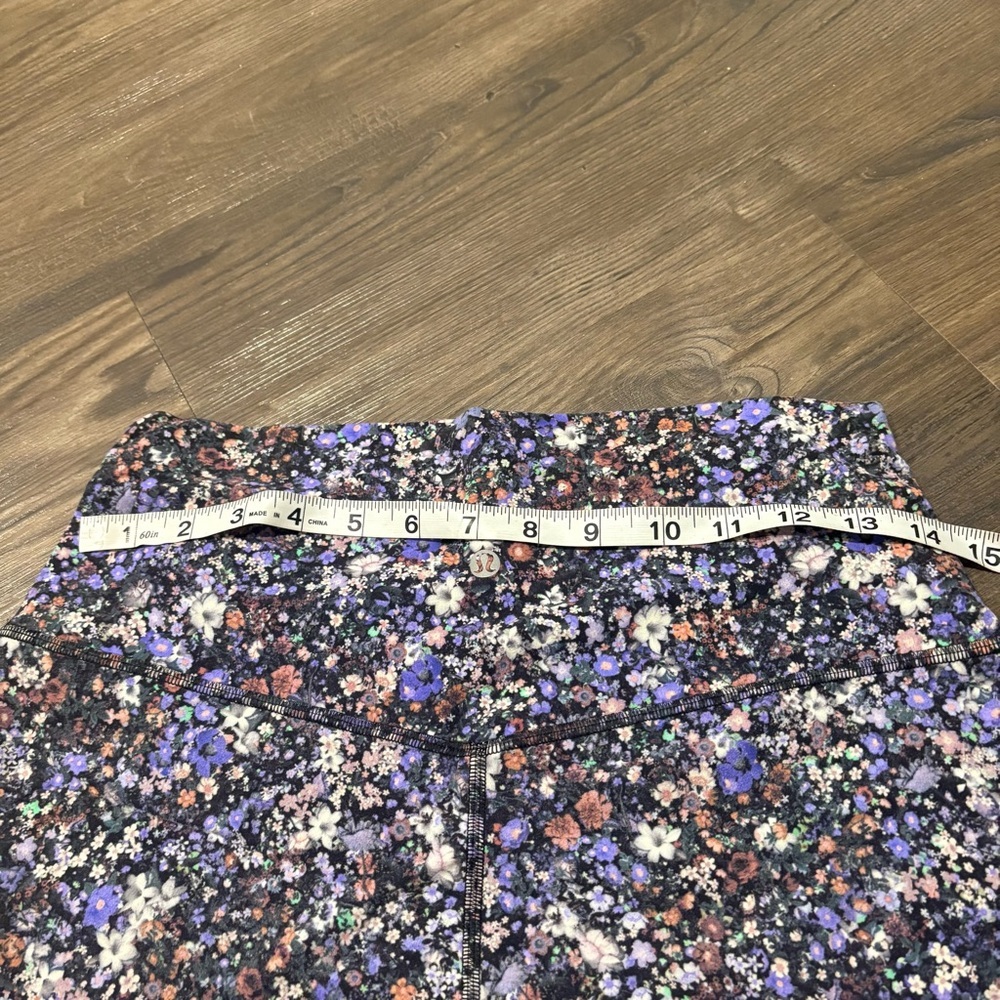 lululemon athletica Floral Print Bike Shorts - Black, Purple, Pink - Picture 3 of 6